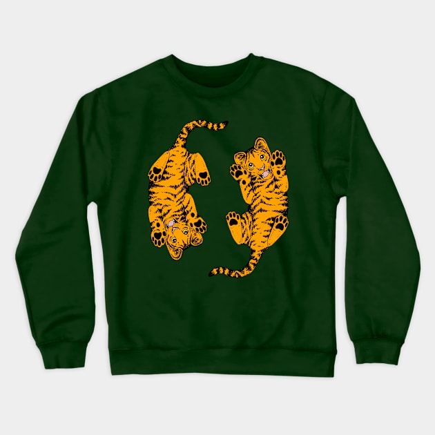 Twin Tiger Cubs Crewneck Sweatshirt by illucalliart